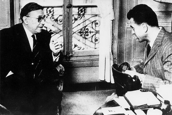 Gyula Kosice y Jean Paul Sartre